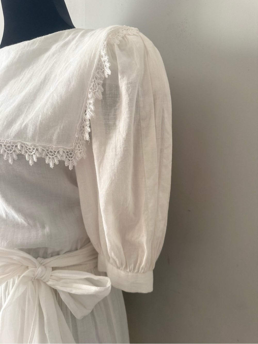 Jessica McClinton White Cotton Tie-Waist Maxi dress - Picture 4 of 6